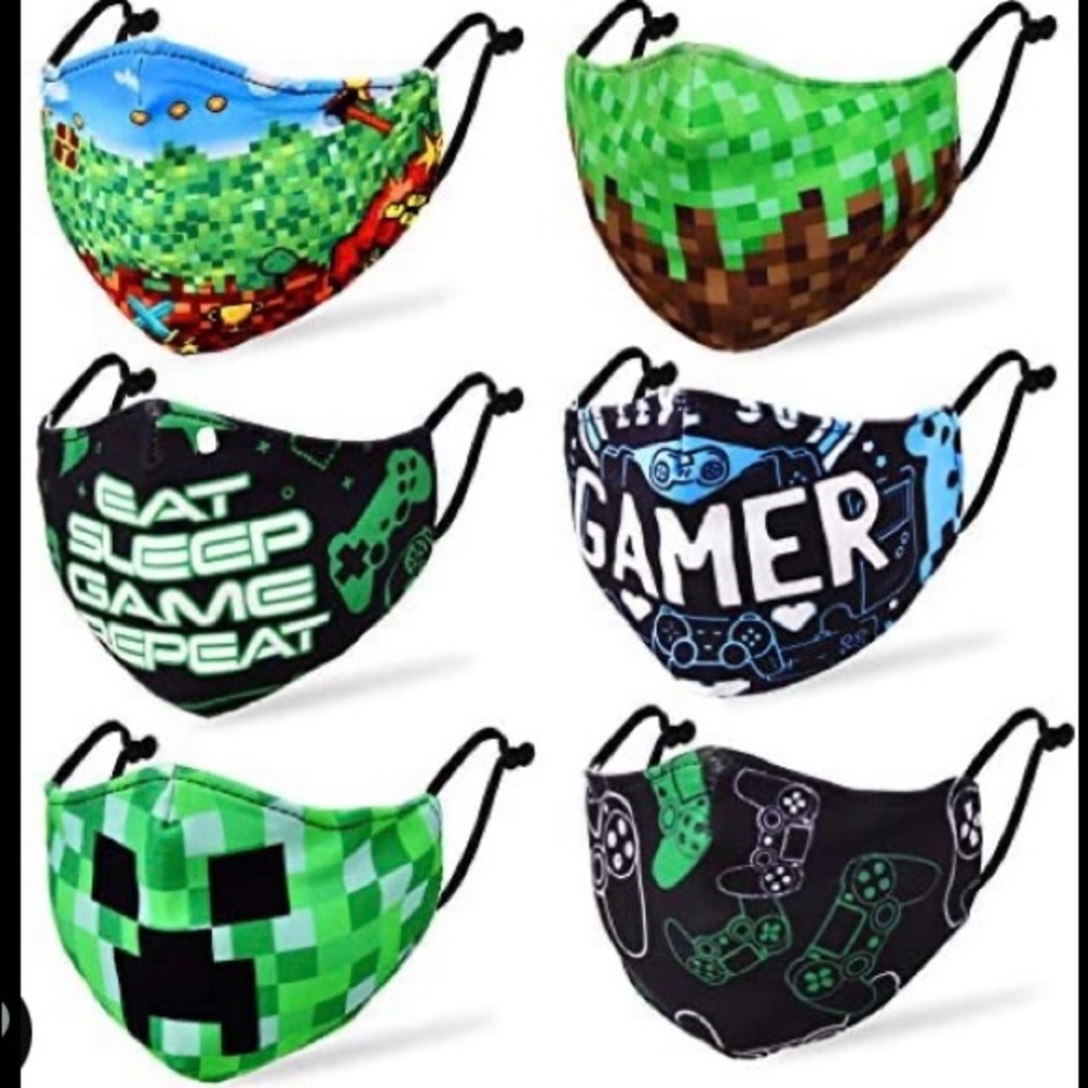 NWT Kids 6pcs Gamer Reusable Washable Breathable children mama set